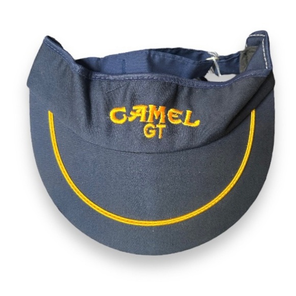 Vintage Camel GT 1970s Visor Cap Navy Blue And Gold Adver-Tags Hat RARE - Picture 1 of 12